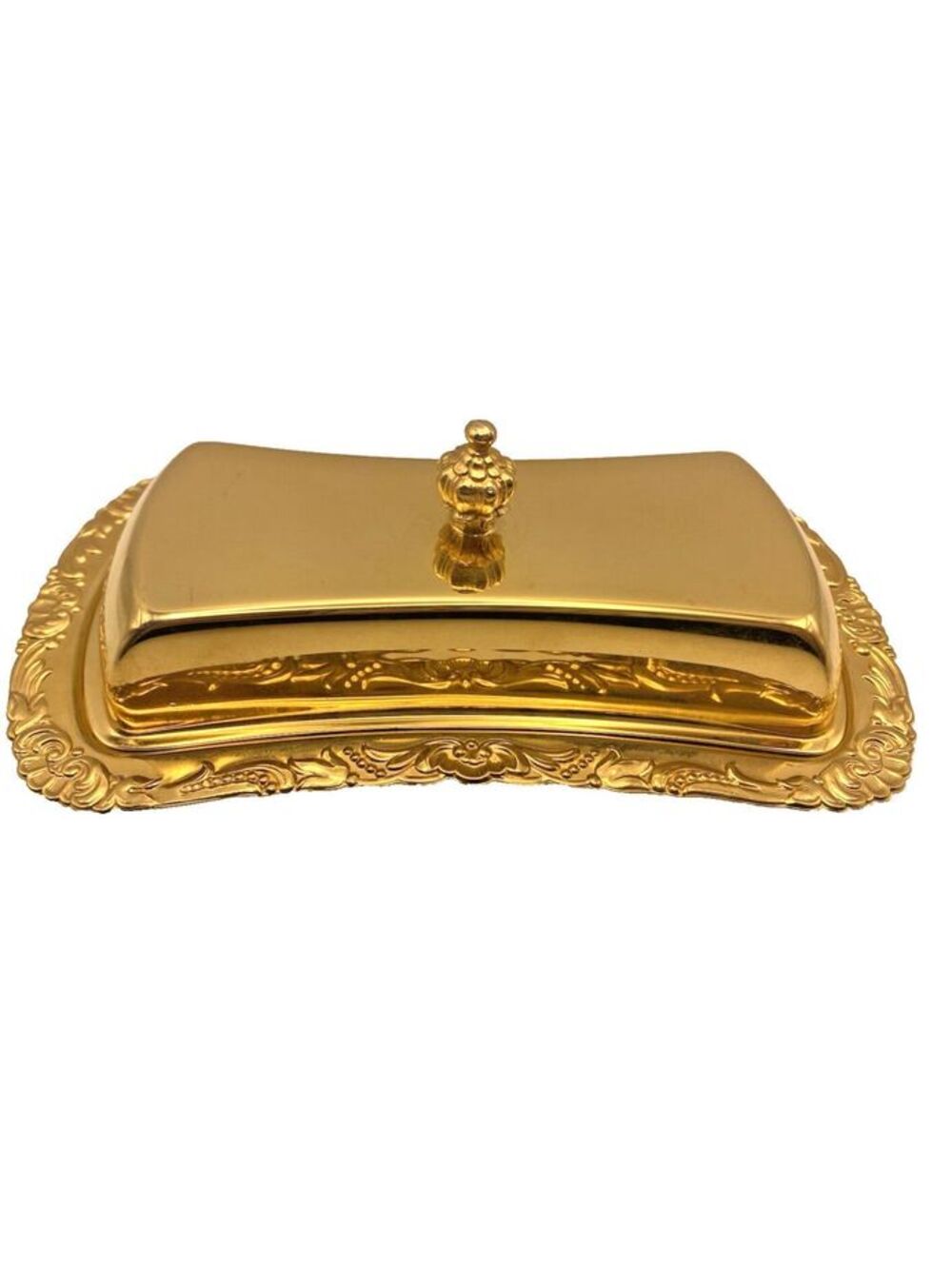 Vintage Golden 49er 24K Gold Electroplate Butter Dish WMF USA